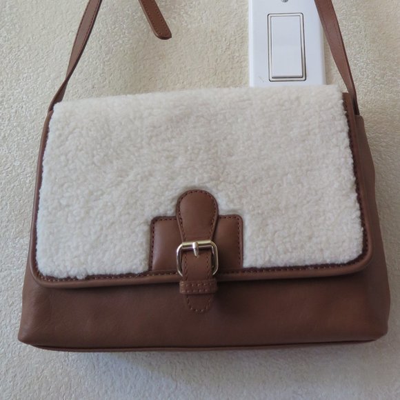 Talbots Brown Leather Bag New - Picture 1 of 8